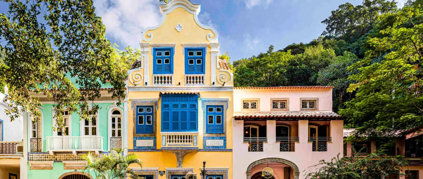 Façades colorées de bâtiments à Rio de Janeiro